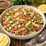 طريقة-عمل-سلطة مكرونة بالعدس والخضار على الطريقة المصرية بطعم ليمون منعش