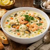 طريقة-عمل-شوربة سي فود بالكريمة والثوم طبق فرنسي فاخر غني بالنكهات