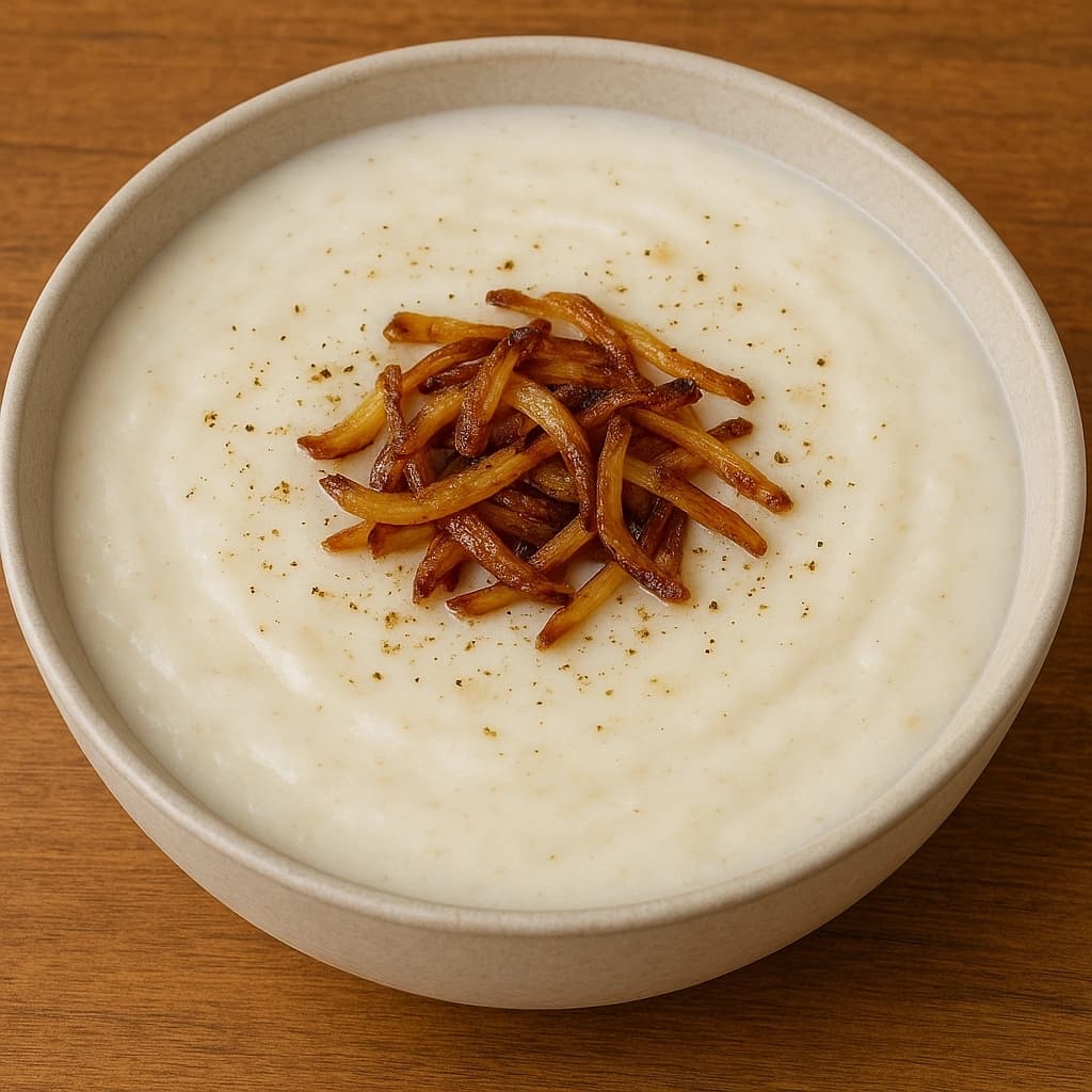 كشك مصري تقليدي بقوام كريمي يُقدَّم ساخنًا مع بصل محمر وسمن بلدي