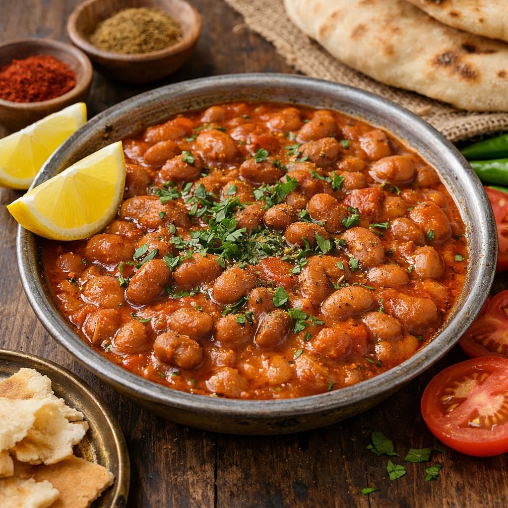 طبق فول بالزبدة والطماطم مع توابل وليمون على الطريقة المصرية التقليدية