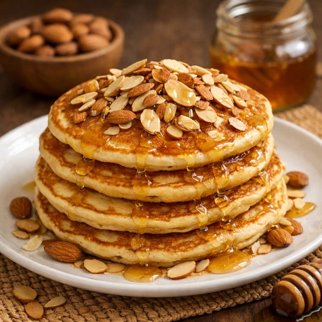 حلوى بان كيك الغانية بالعسل واللوز