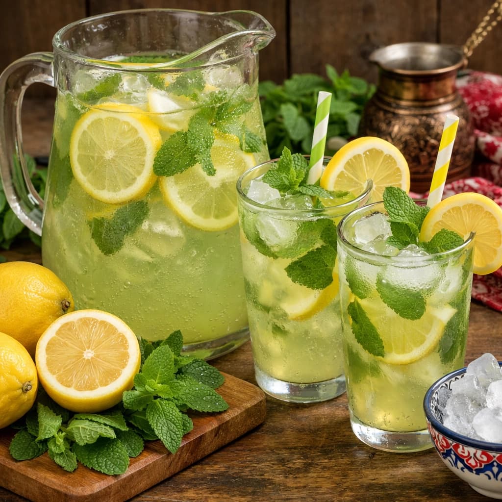ليمونادة تركية بالنعناع مشروب صيفي بارد ومنعش