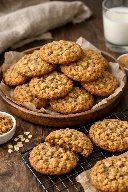 طريقة-عمل-بسكويت شوفان أمريكي طري بالسكر البني بقوام هش من الأطراف وطري من الداخل