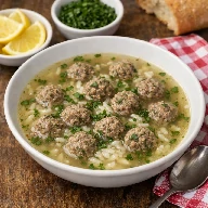 طريقة-عمل-شوربة لبنانية دافئة بكرات اللحم والأرز في مرق شفاف