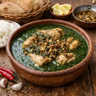 طريقة-عمل-ملوخية مصرية بالدجاج مطبوخة بطريقة تقليدية مع طشة ثوم وكزبرة ومقدمة ساخنة